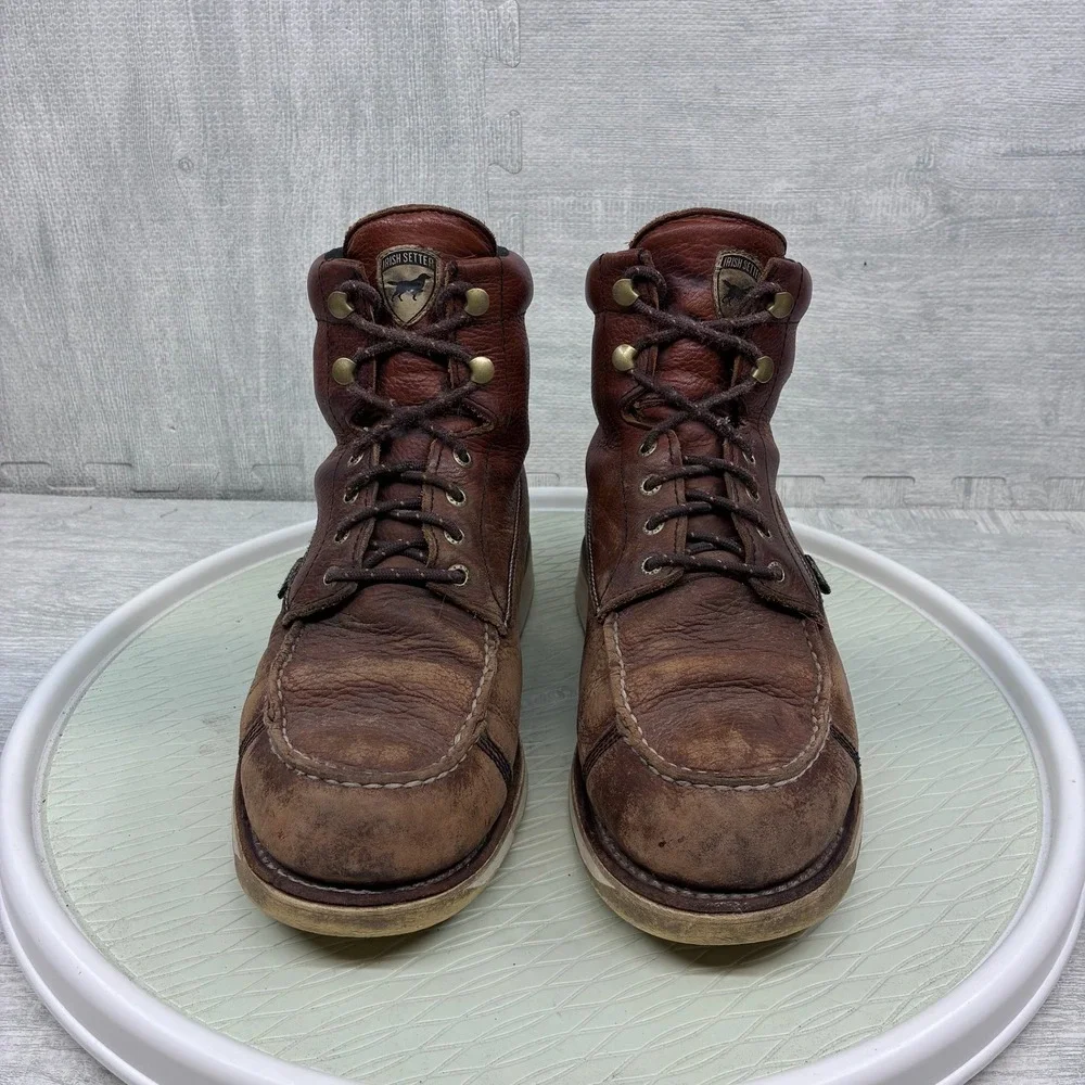 Irish Setter Wingshooter Boots Mens 10.5 Brown Leather Waterproof Moc Toe 838